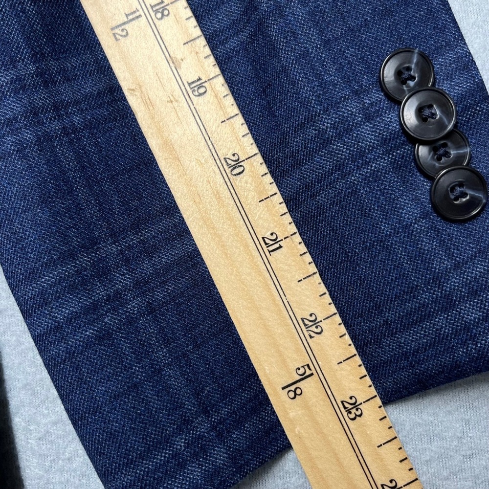 JOS A BANK 1905 Mens Plaid Blazer Jacket Wool Spandex Blue Size‎ 38 Short - Picture 6 of 14